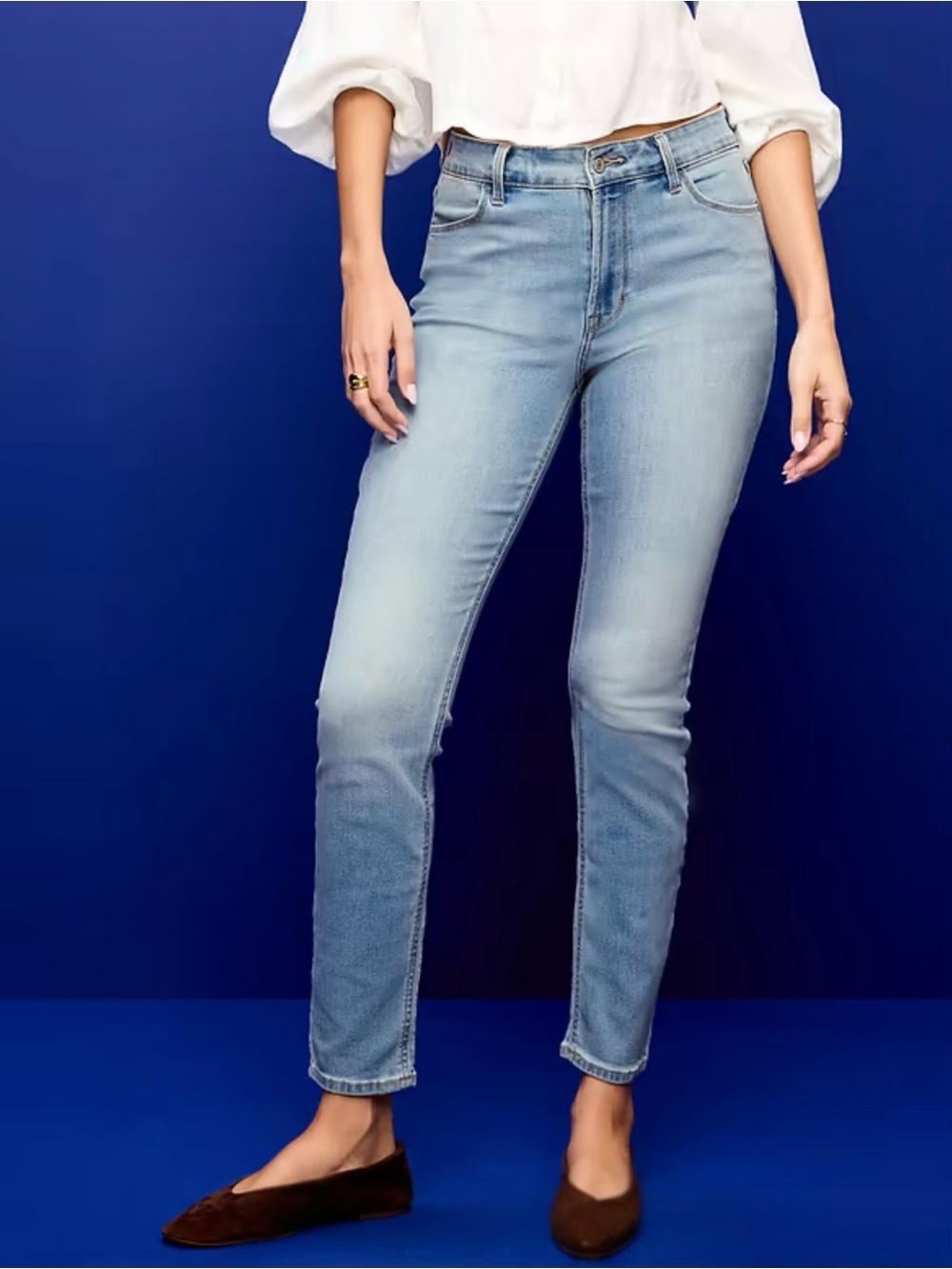 Old Navy Women’s Light Blue Ankle High-Rise WOW Straight Jeans Size 10